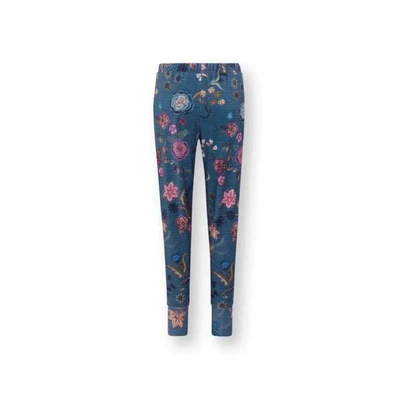 Pip Studio Bobien dlouhé kalhoty Coco Flower, modré