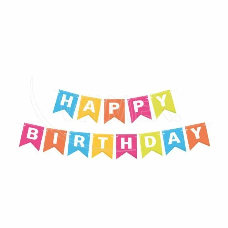 Papírová girlanda sada HAPPY BIRTHDAY 16 x 20 cm písmena + 5m provázek [1 sada] (66809)
