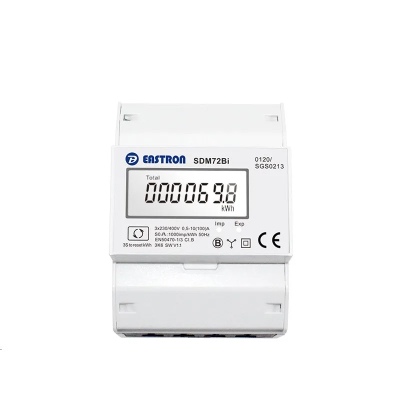 Elektromer 3F obojsmerný na DIN trojfázový digitálny VCX EASTRON SDM72 BI MID Reset 100A