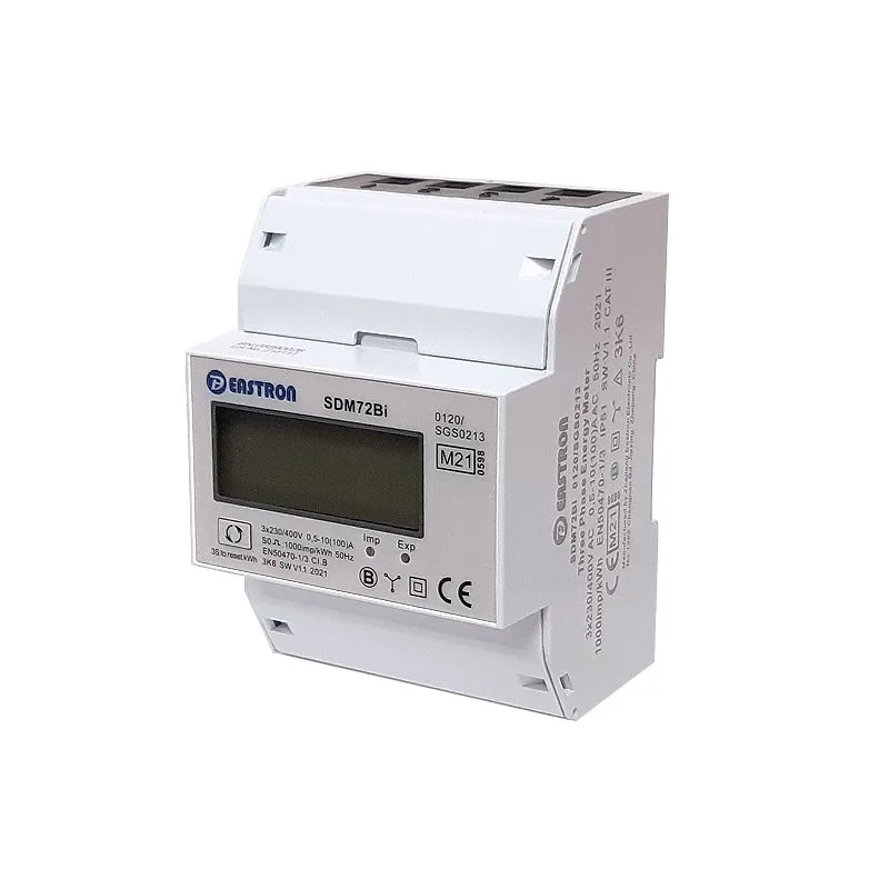 Elektromer 3F obojsmerný na DIN trojfázový digitálny VCX EASTRON SDM72 BI MID Reset 100A