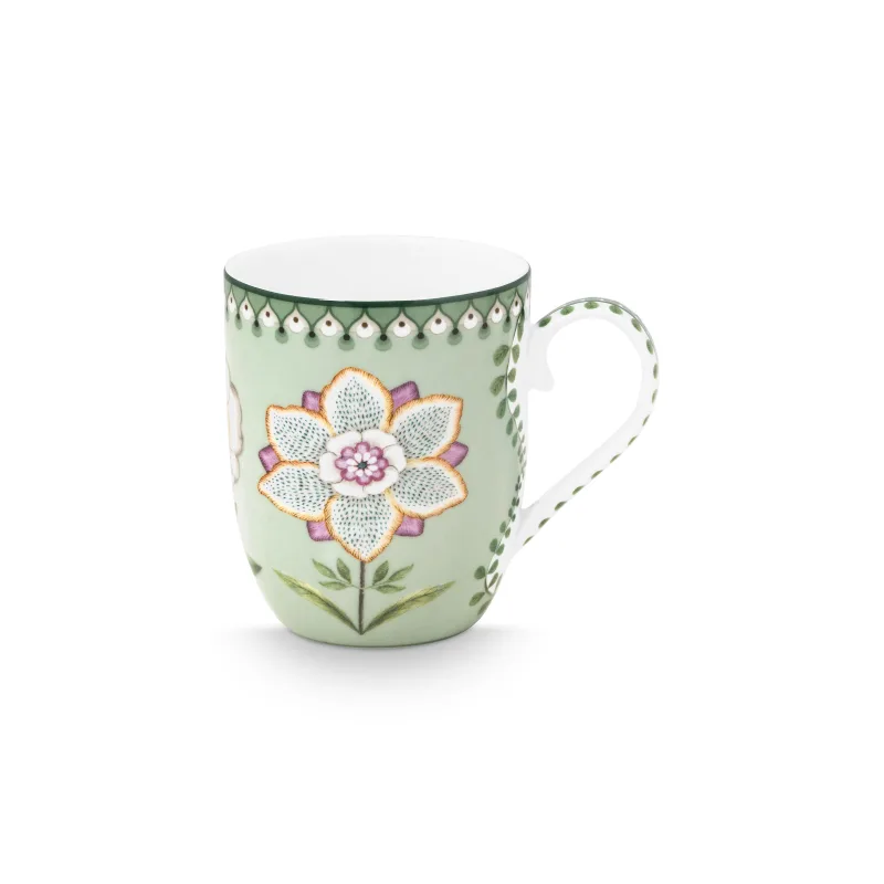 Pip Studio Lily & Lotus sada 2 hrnků 180ml, zelená