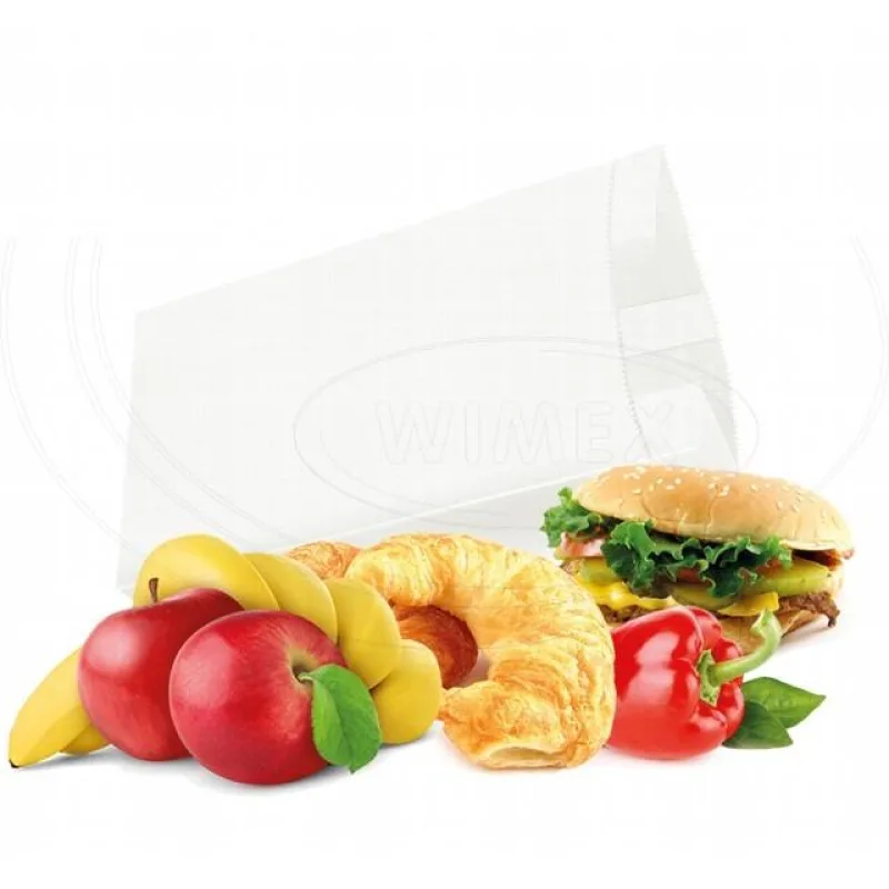 Svačinové papírové sáčky bílé 5 kg (20+7 x 45 cm) [1000 ks] (71050)