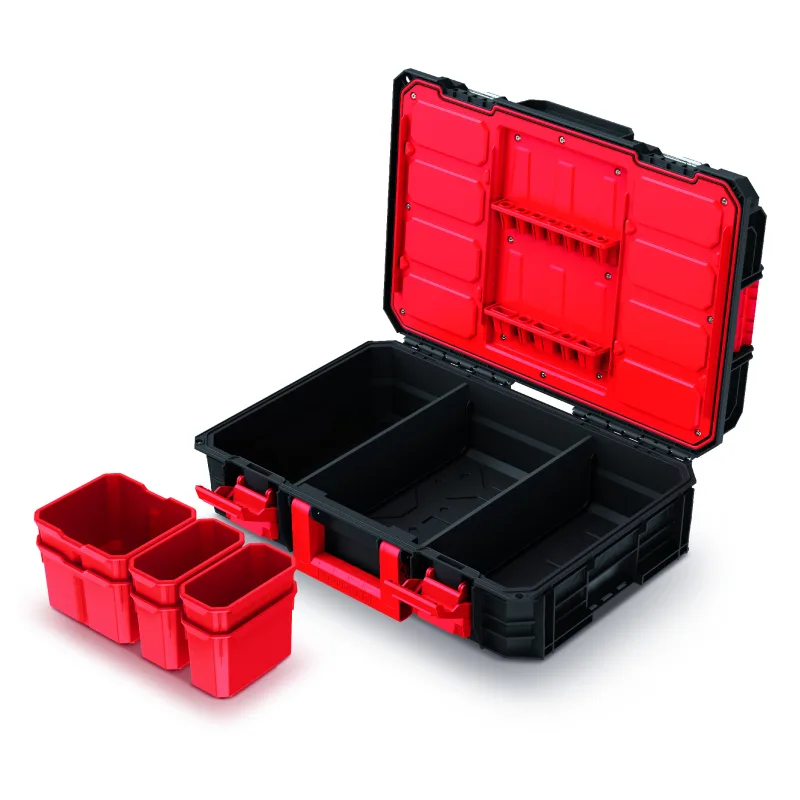 Kistenberg Kufor na náradie X BLOCK LOG čierny 546x380x194 obsahuje úložné boxy KXB604020F-S411