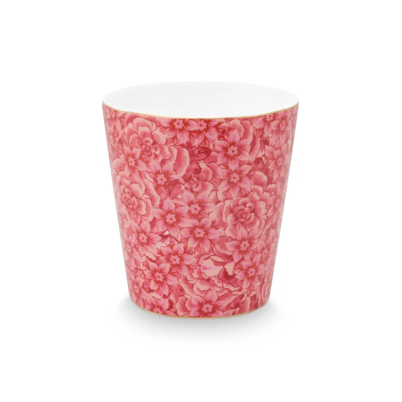 Pip Studio Royal Flower hrnek bez ucha 270ml, růžový