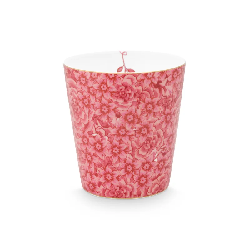 Pip Studio Royal Flower hrnek bez ucha 270ml, růžový