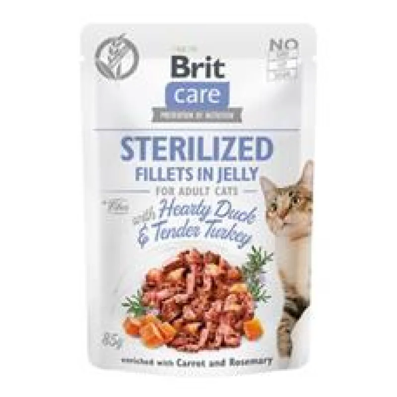 Brit Care Cat Fillets in Jelly Steril Duck&Turkey 85 g