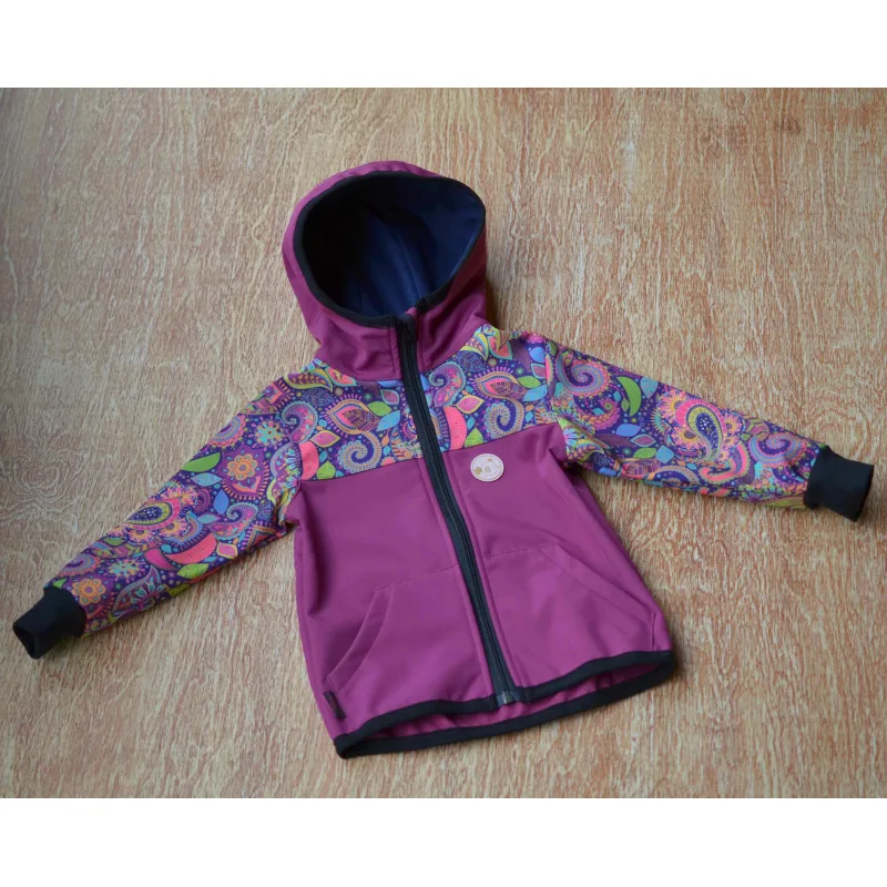 Softshellová bunda - fuchsia/kašmír, veľ. 140-152
