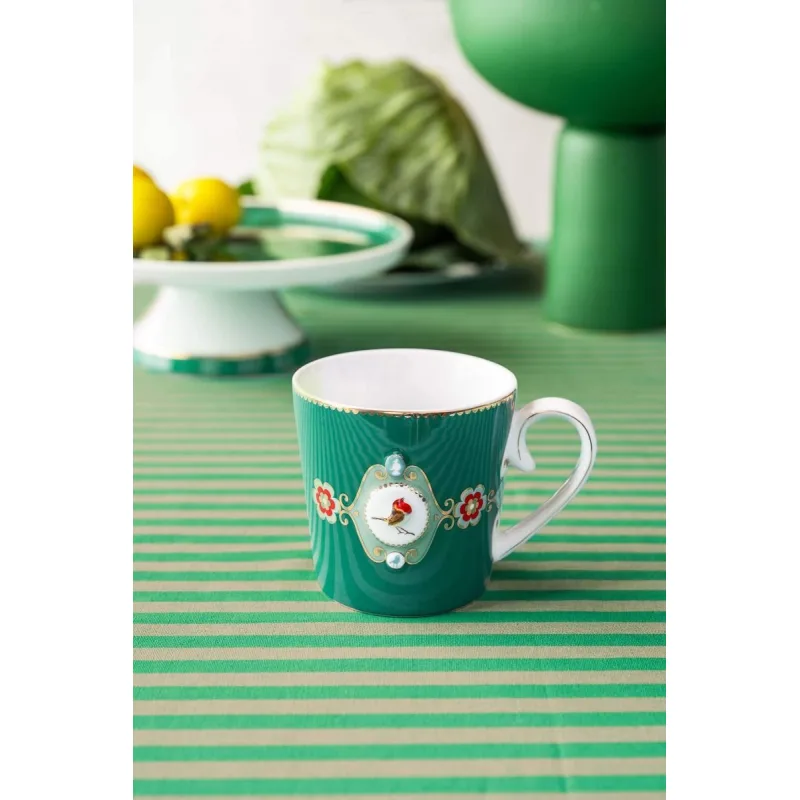 Pip Studio Love Birds hrnek 225ml, zelený