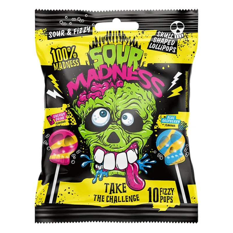 Argo Sour Madness Sour & Fizzy Lollipops 90g