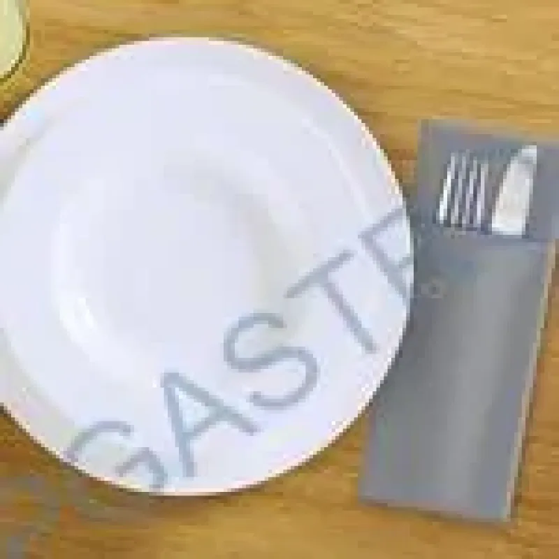 Ubrousky CutleryStar 2vrstvé šedé 38 x 32 cm [50 ks] (kapsy na příbor) (87125)