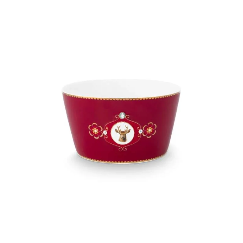 Pip Studio Love Birds miska Ø 15cm, tmavě červená