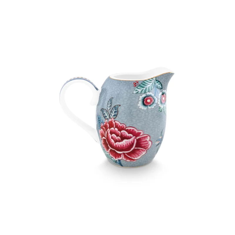 Pip Studio Flower Festival mlékovka 250ml, modrá