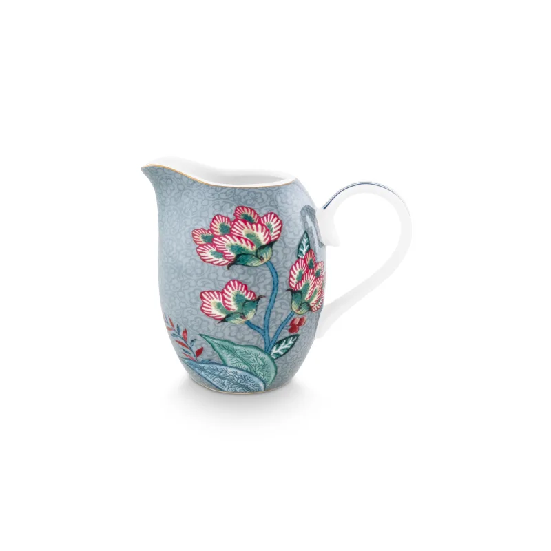 Pip Studio Flower Festival mlékovka 250ml, modrá