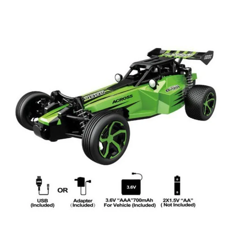 S-idee RC auto Lighting Buggy 1:24, 2.4 GHz, zelené