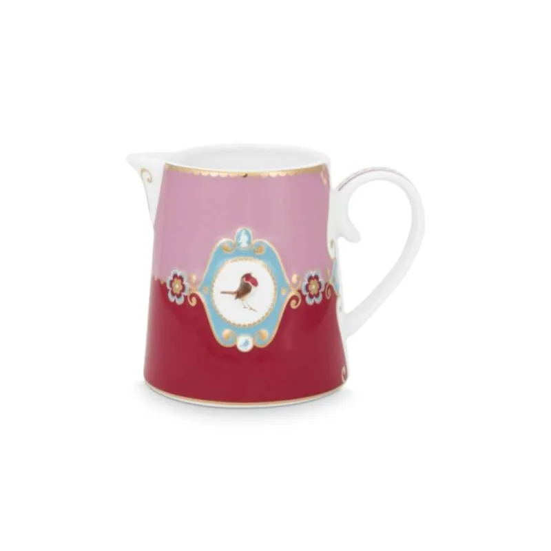 Pip Studio Love Birds Medallion mlékovka 270ml, červeno-růžová