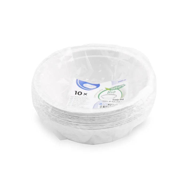 Miska kulatá BIO cukrová třtina 500 ml, Ø 15,5 x 5,5 cm [10 ks] (42305)