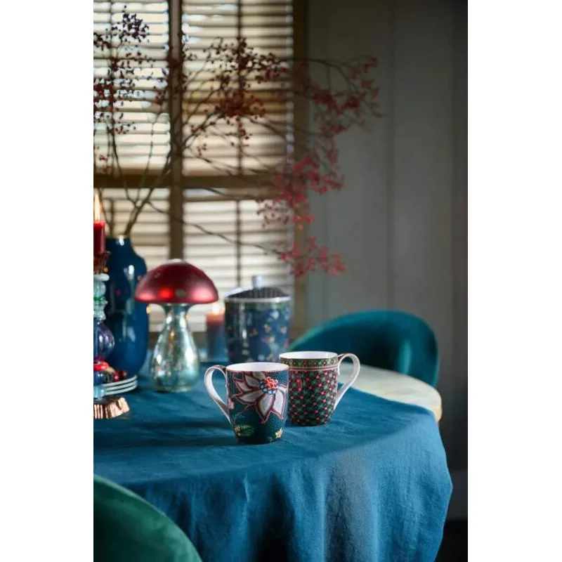 Pip Studio Berry Blues sada 2ks XL hrnků 440ml, modrá