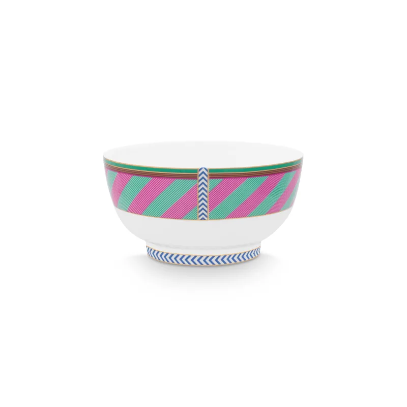 Pip Studio Pip Chique Stripes miska ∅18cm, růžovo-zelená