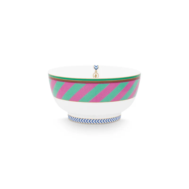 Pip Studio Pip Chique Stripes miska ∅18cm, růžovo-zelená