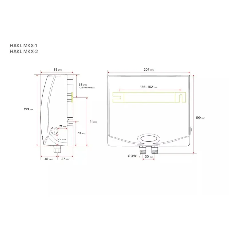 HAKL MKX 5,5/11kW ohrievač vody