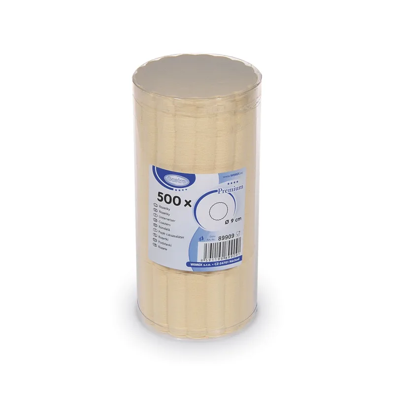 Rozetky do podšálku PREMIUM Ø 9 cm béžové [500 ks] (89909)