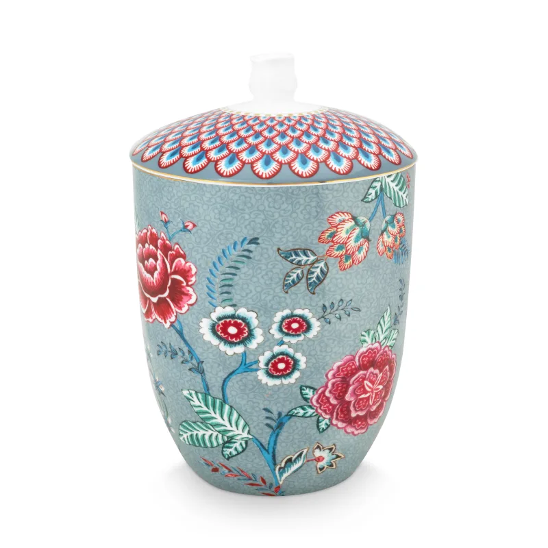 Pip Studio Flower Festival dóza 1,5l, červeno-modrá