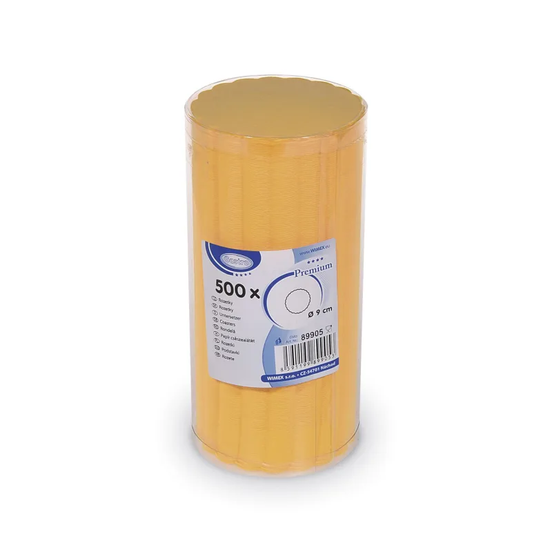 Rozetky do podšálku PREMIUM Ø 9 cm žluté [500 ks] (89905)