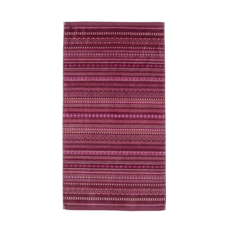 Pip Studio Geometric bavlněný froté ručník tmavě růžový 55x100 cm