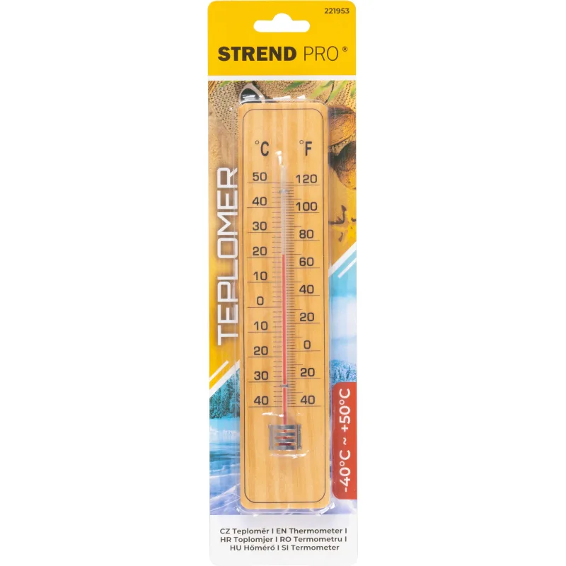 Vonkajší teplomer Strend Pro TMM-032 Woody, drevený, hnedý