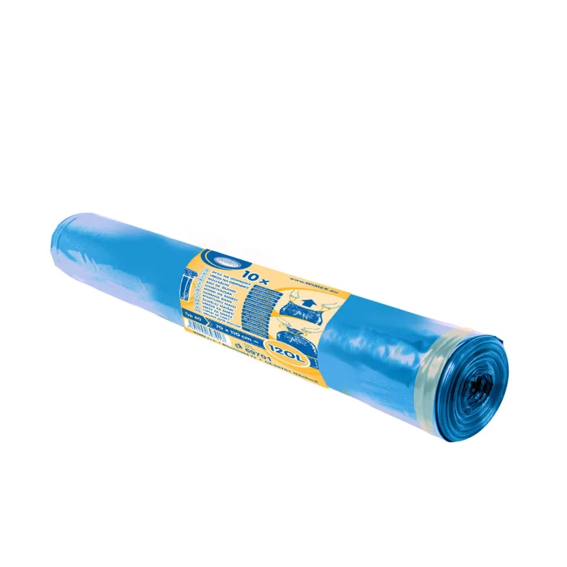 Pytle na odpadky 120 l zatahovací modré 70 x 100 cm (Typ 60) [10 ks] (69701 - P1)