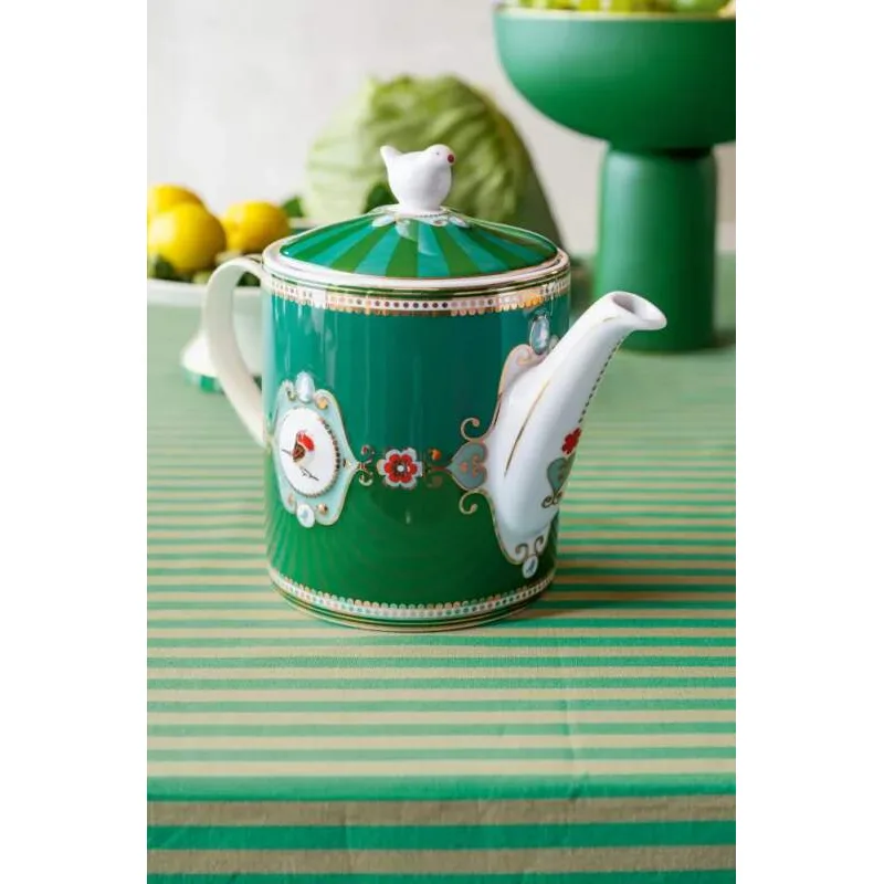 Pip Studio Love Birds čajová konvice 1,3 l, zelená