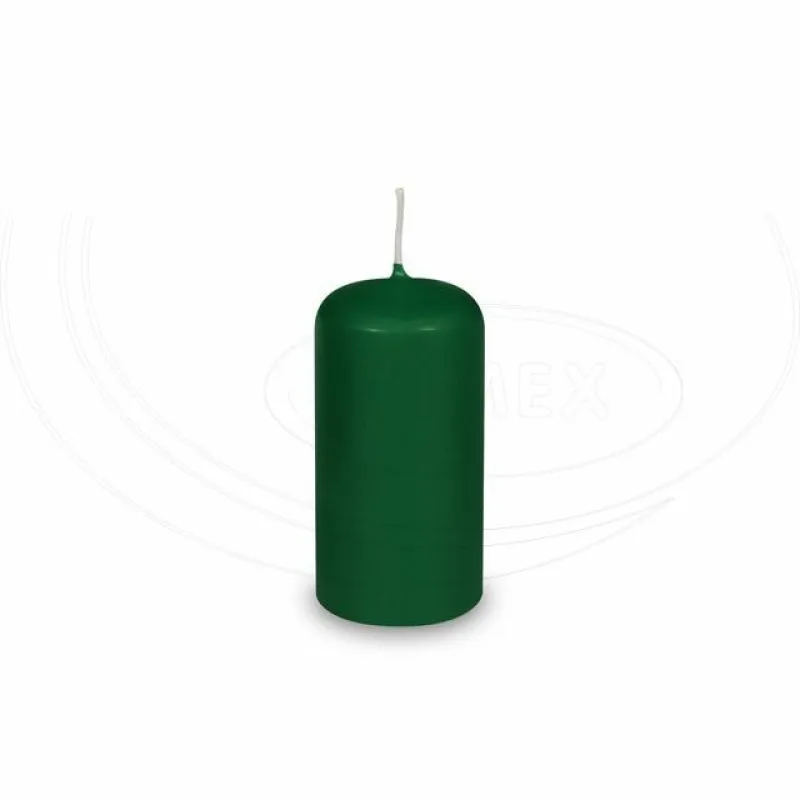 Svíčka válcová Ø 40 x 80 mm tmavě zelená [4 ks] (33106)