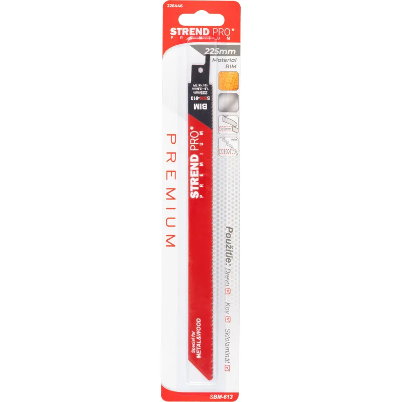List do chvostovej píly SBM-613 225 mm, Bi-metal, na drevo a kov