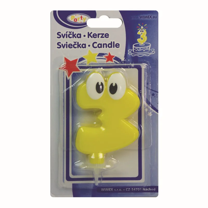 Číslová svíčka se stojánkem (3) 80 mm [1 ks] (37303)