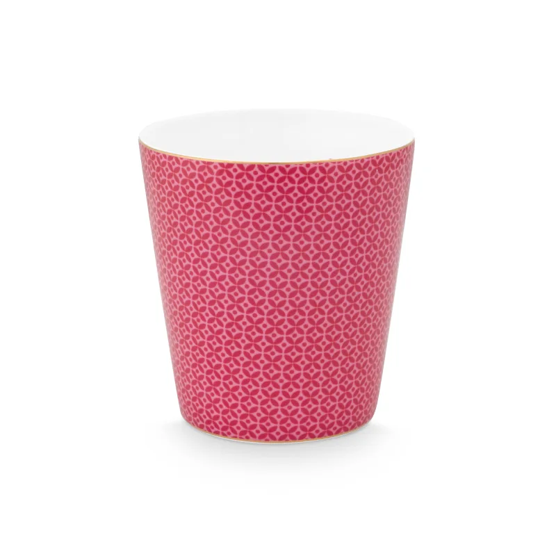 Pip Studio Royal tiles hrnek bez ucha 270ml, růžovo-bílý