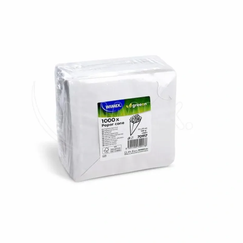 Papírový kornout (FSC Mix) bílý 17 x 17 cm `100g` vázaný (100ks) (70917.1 - 10D,P12)