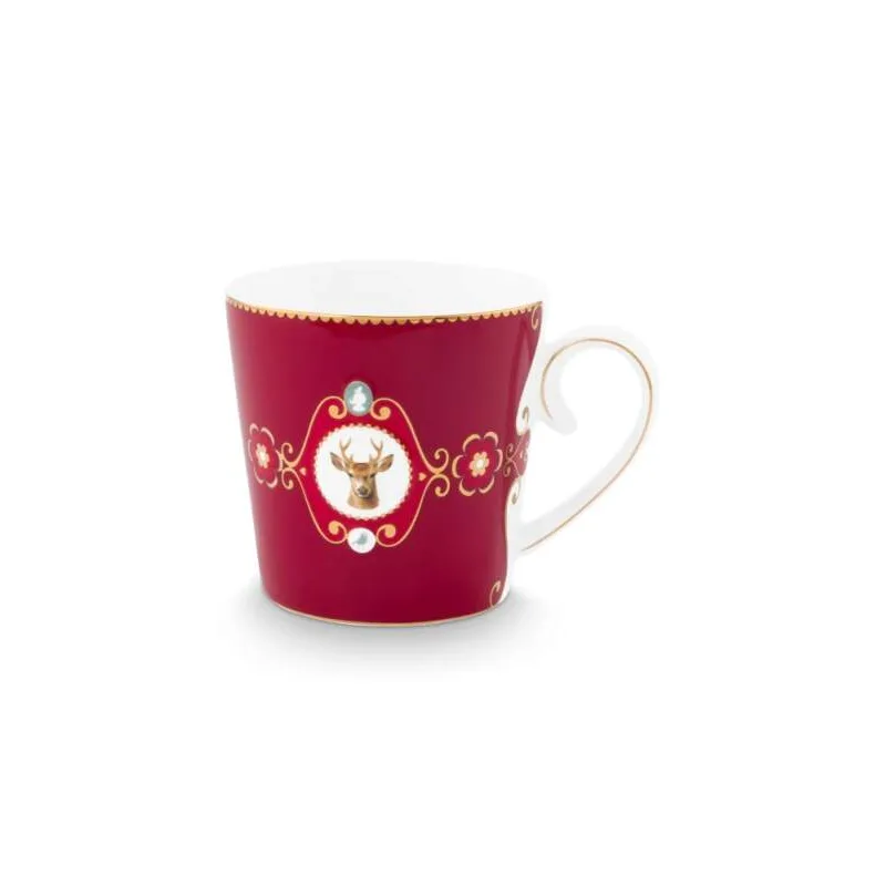 Pip Studio Love Birds hrnek 225ml, tmavě červený