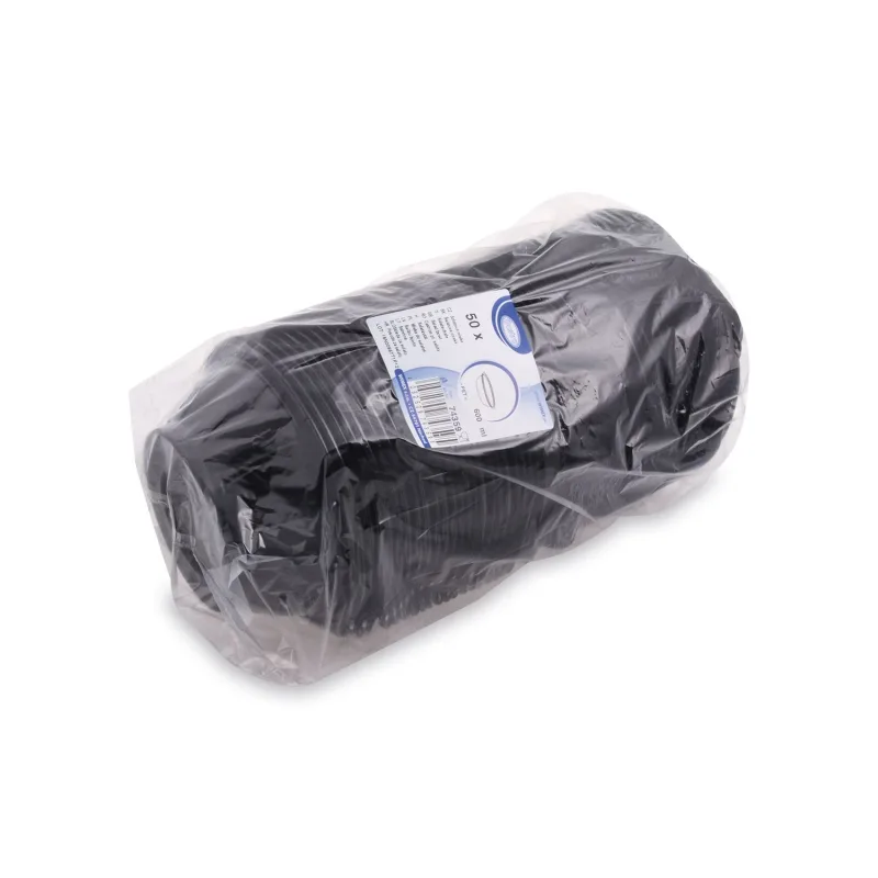 Salátová miska černá 600 ml (PET) [50 ks] (74359)