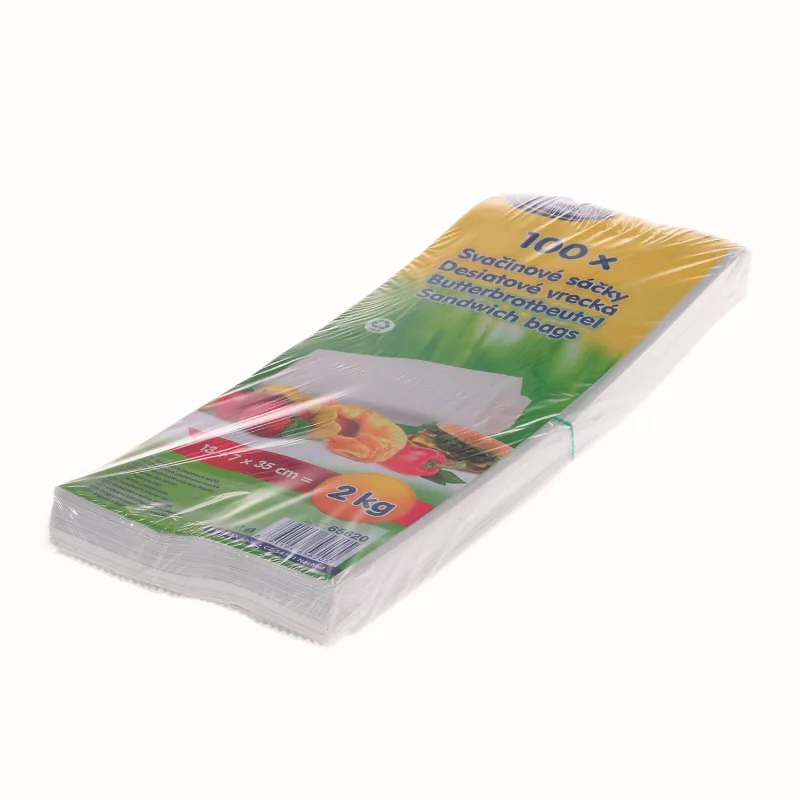 Svačinové papírové sáčky bílé 2 kg (14+7 x 32 cm) [100 ks] (65620)
