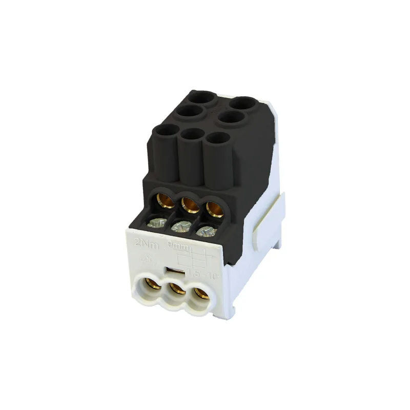 SIMBLOCK Rozbočovacia svorka 25mm2 SDB 100 čierna Al/Cu vstup 2x25mm2 výstup 6x10mm2