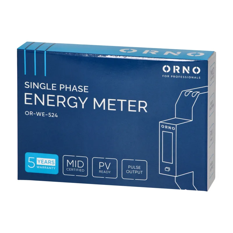 Elektromer jednofázový na DIN lištu ORNO OR-WE-524 0,25-40A MID 100A obojsmerný