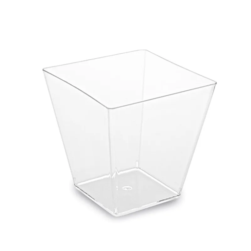 Fingerfood kelímek na Panna Cottu hranatý, čirý 5,9 x 5,9 x 5,4 cm - 100 ml [1 ks] (66321.1) 3A