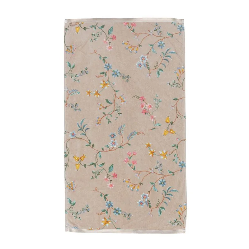 Pip Studio ručník Les Fleurs 55x100cm, khaki