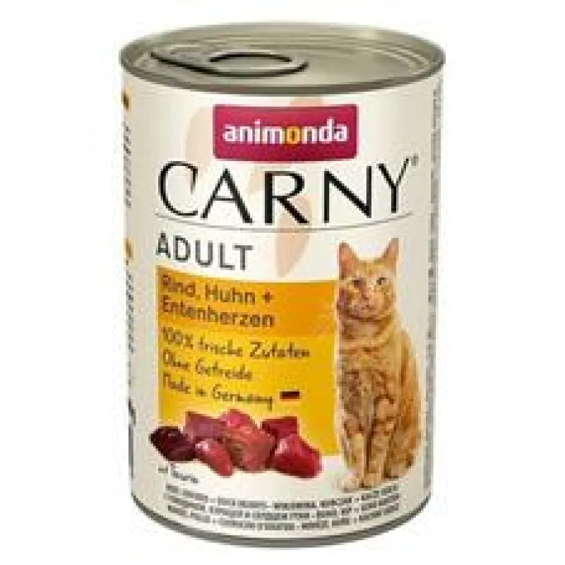 ANIMONDA konzerva CARNY Adult - hovězí, kuře, kachní srdce 200g - exp. 12/25 - 6ks skladem