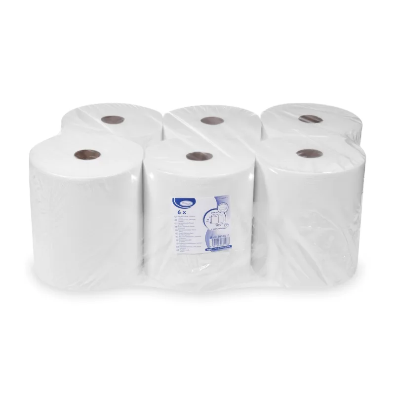 Ručníky tissue rolované 3-vrstvé 20 cm x 100 m bílé [6 ks] (60103)