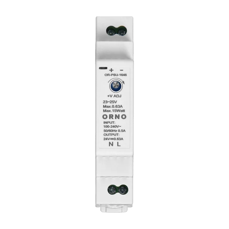 ORNO Napájací zdroj na DIN lištu 24VDC, 0.63A, 15W, 1 modul