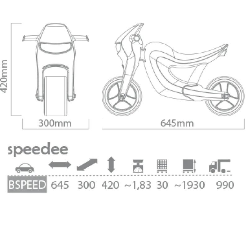 Brumee Detské Odrážadlo motorka SPEEDEE červené BSPEED-1788C