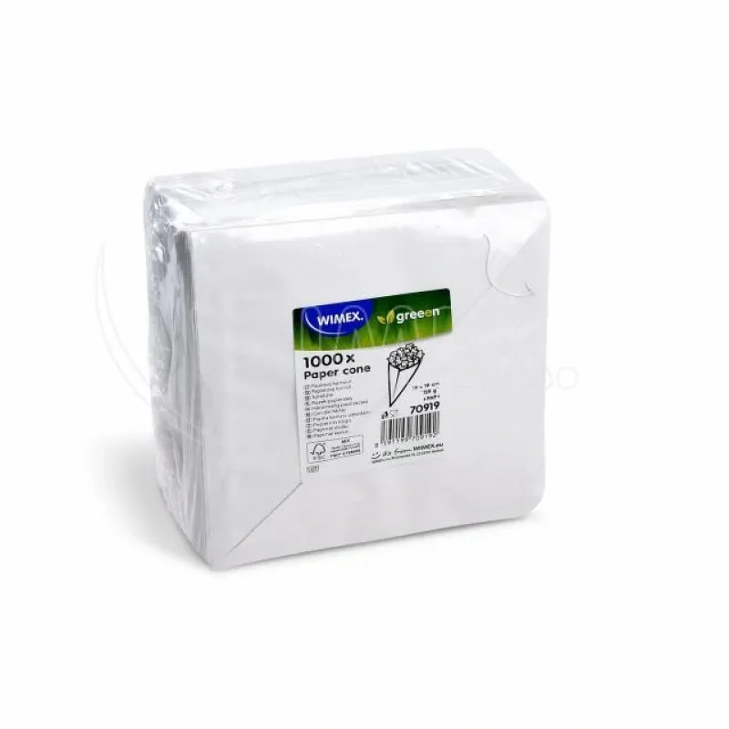 Papírový kornout (FSC Mix) bílý 19 x 19 cm `125g` vázaný [100 ks] (70919.1)