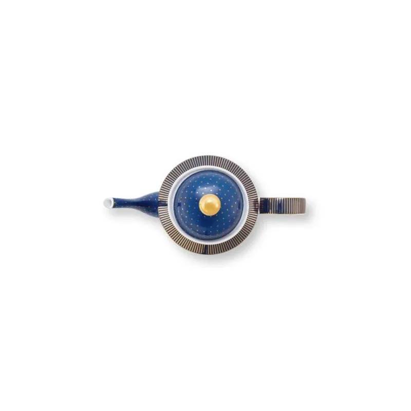 Pip Studio Dot Delight Navy-gold čajová konvice 1,25l, modrá-zlatá