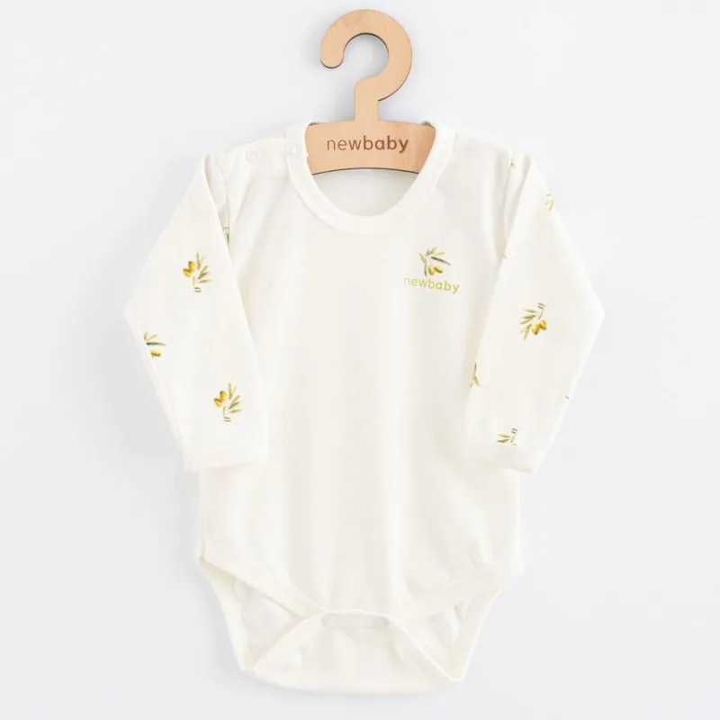 Dojčenské body s dlhým rukávom z organickej bavlny New Baby Olivy